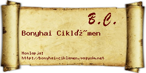 Bonyhai Ciklámen névjegykártya